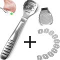 Pack of 1 Stainless Steel Foot Scraper Callus Remover, Callus Shaver for Feet, Heel Hard Skin, Corn Callous Removers, Foot Razor Pedicure Tools with 10 Blades for Men and Women, Corn Cutter & Rasp Dead Skin Peeler Pedicure Tool. 