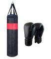 Boxing Bag with chain Boxing Gloves and Hand bandages Wraps Boxing Kit Full Set Punching Bag for Men | Girls | Adults Length 3 feet & 4 Feet. 