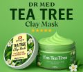 DR MED Tea Tree Night Clay Mask 220g – Purifying Face Mask for Blemished & Oily Skin – Controls Acne, Removes Impurities, Tightens Pores – With Natural Tea Tree Extract. 
