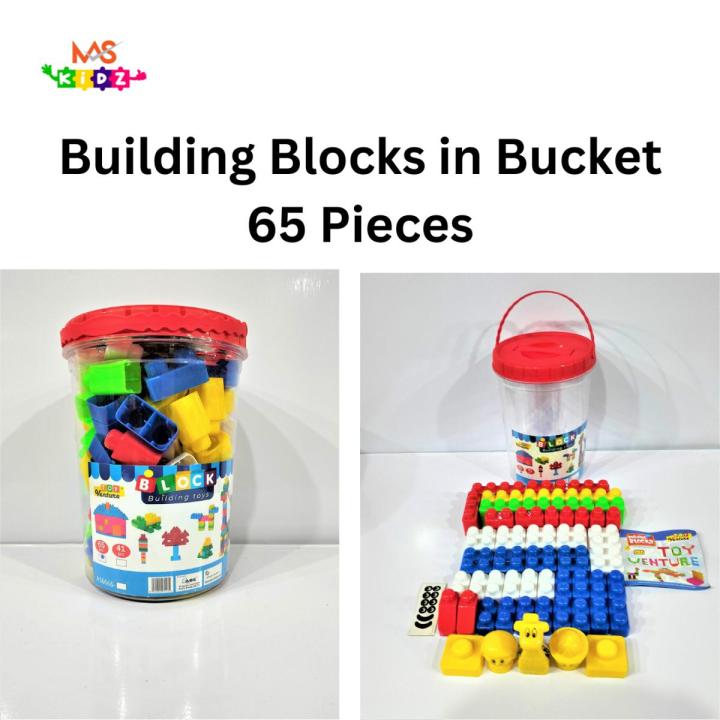 Building Blocks for kids 65 pieces block Bucket