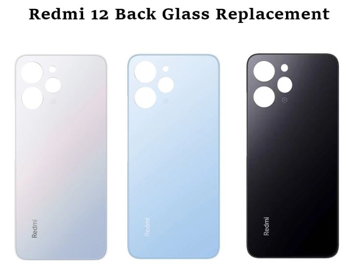Redmi 12 Back Glass Replacement, Back Panel for Redmi 12