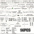56 Sheet/Set Black Devil Doesn't Sleep English Letters Waterproof Temporary Tattoo Sticker Female Men Neck Wrist Tattoo. 