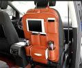 Car Back Seat Multifunctional Storage Bag Folding Car Seat Organizer Leather Tray - Light Brown. 