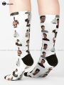 【Good-Love Store】Tom Holland Meme Sticker Pack Socks Black Socks Adult Teen Youth Socks 360° Digital Print Custom Gift Funny. 