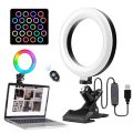 【ZOSR】6/8/10 Inch Led Ring Light Round Lamp with Clip On Laptop Computer for Youtube Live Streaming Led Photography. 