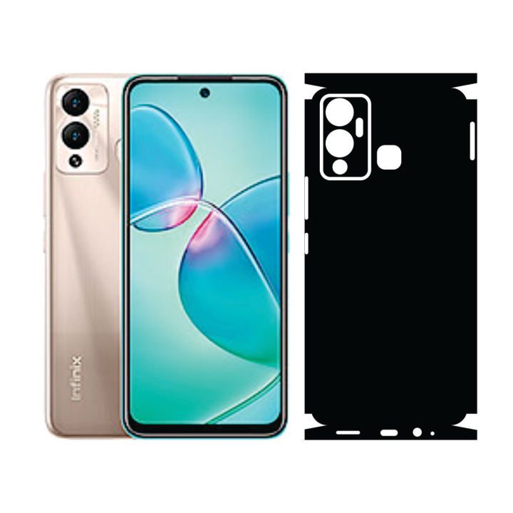 Back Paper For Infinix Hot 12 Play Sheet_0007 Black Self adhesive Anti-stain Wrap Cover