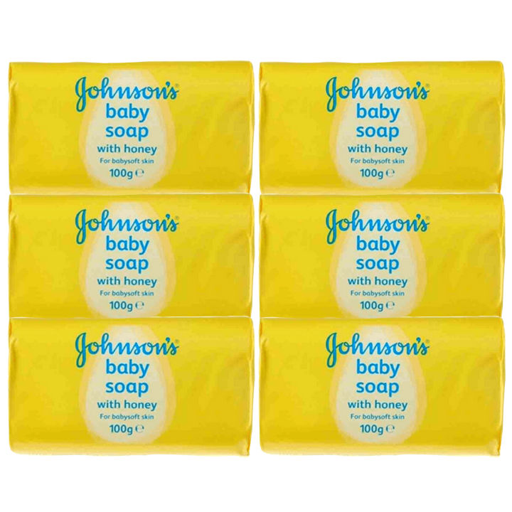 (Pack of 6) 𝐖𝐁𝐌 Johnson Baby Soap Honey Extract - 100G
