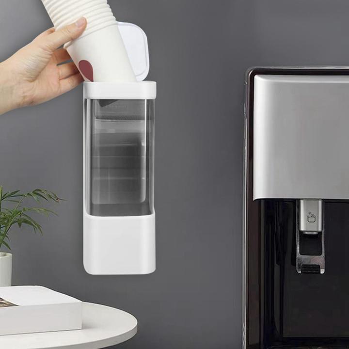 2X Cup Dispenser, Pull Type Water Cooler Cup Holder Cups, Wall Mount Bathroom Disposable Cup for Home Office Hospital-A