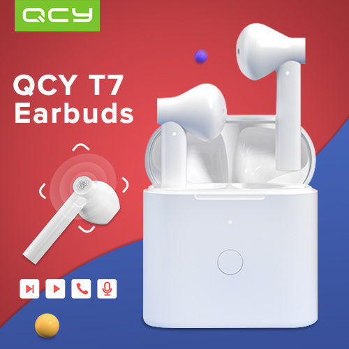 Qcy T1C Tws True Wireless Earphone Hifi Stereo Dual Mic Headphone With Charging Box - Bluetooth 5.0