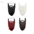 Long Beard Costume Fake Mustache Fake Beard Mustaches Dwarf Gnome Beard Costume Accessories Dress Up for Party Cosplay Supplies , Black. 