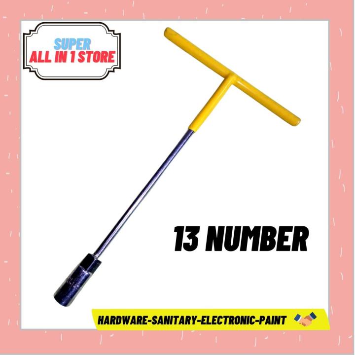 T Pana 13 Number | Hex Socket T Handle Wrench with Rubber Grip | Premium Quality Steel T Spanner for Nut Bolt Tightening | Durable T Shape Spanner for Car Bike Repair, Plumbing, and Workshop Use | Comfortable Non-Slip Handle