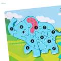Alphabet Animal Toys Wooden Animal Puzzle for Children Kids. 