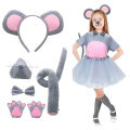 Nerhorer- Children Mouse Costume Accessories Adorable Mouse Costume Set for Halloween Christmas Parties Headband Tail Nose Bow Tie Gloves Cosplay Accessory for Kids Adults Mouse Ears Headband Tail. 