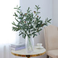 Artificial Green Leaf No Watering Faux Ten Forked Olive Branches Stems Decor. 