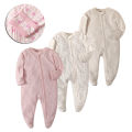 Baby onesies, long-sleeved zippers, fart clothes, crawling clothes, foot wrapping pajamas, baby clothes, summer air-conditioned clothes. 
