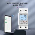 TOMZN 63A WiFi TUYA/Smartlife APP, Reclosable Backlight LCD Energy Meter Timer with Voltage Amper Leakage Protection for solar inverter. 