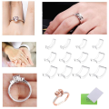 12Pcs Invisible for Loose Rings Ring Adjuster Fit Any Rings Ring Clips to Make Rings Smaller Ring Easy to Use. 