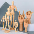 Artistic Wooden Mannequin Model Realistic Lightweight Movable And Adjustable Natural Wood Articulated Limbs Limbs Mannequin. 