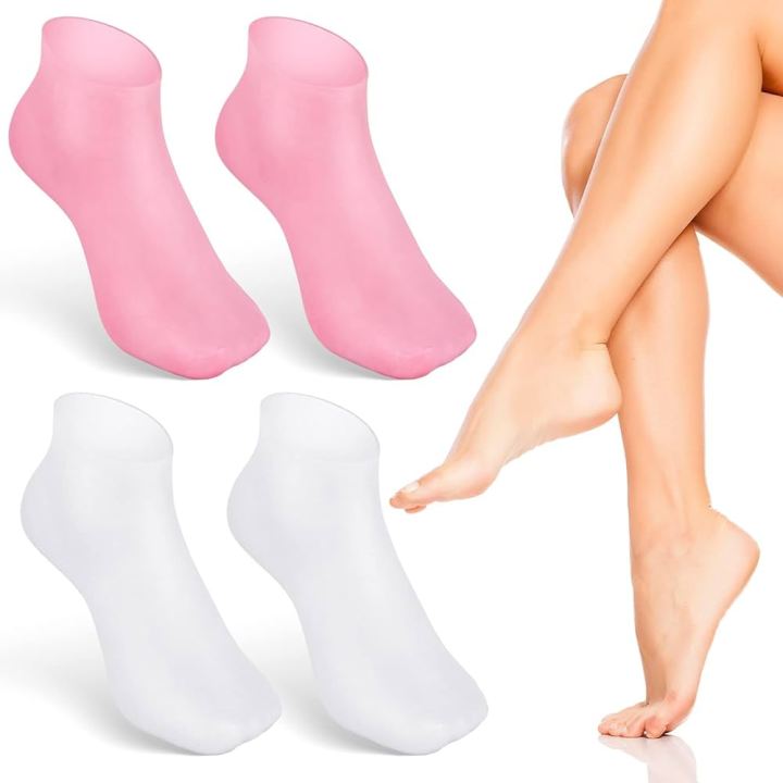 1 PAIR SILICONE MOISTURIZING MATERIAL GEL HEEL SOCKS
