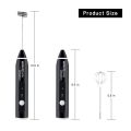 Milk Frother USB Rechargeable Handheld Foam Maker 3-Speed Adjustable for Latte Coffee Cappuccino Making with Egg Mixer and USB Charging Cable. 