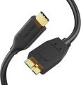 USB C to Micro B Cable 1FT - 10Gbps Data Transfer Speed, Braided USB 3.1 Type C Male to Micro B Male Cable for Hard Drives, Space Gray. 