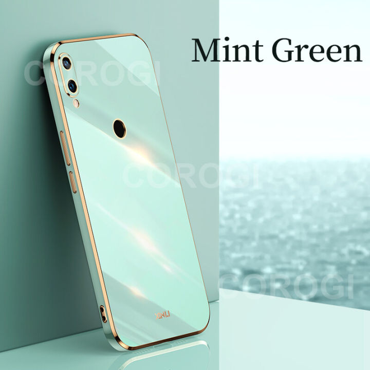For Huawei Honor 10 Lite Back Cover Fashion Shiny Plating Square Bumper Camera Protection Case Soft Silicone Shockproof Protective Mobile Phone Cases