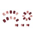 24Pcs Red Rose Gold Fake Nails with Glue DIY Art Design False Nails Wearable Nails Artificial Nails. 
