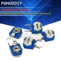 20PCS RM063 1Kohm 2Kohm 5Kohm 10Kohm 20K 50K 100ohm 200ohm 500ohm 1Mohm blue and white can be adjusted resistance potentiometer. 