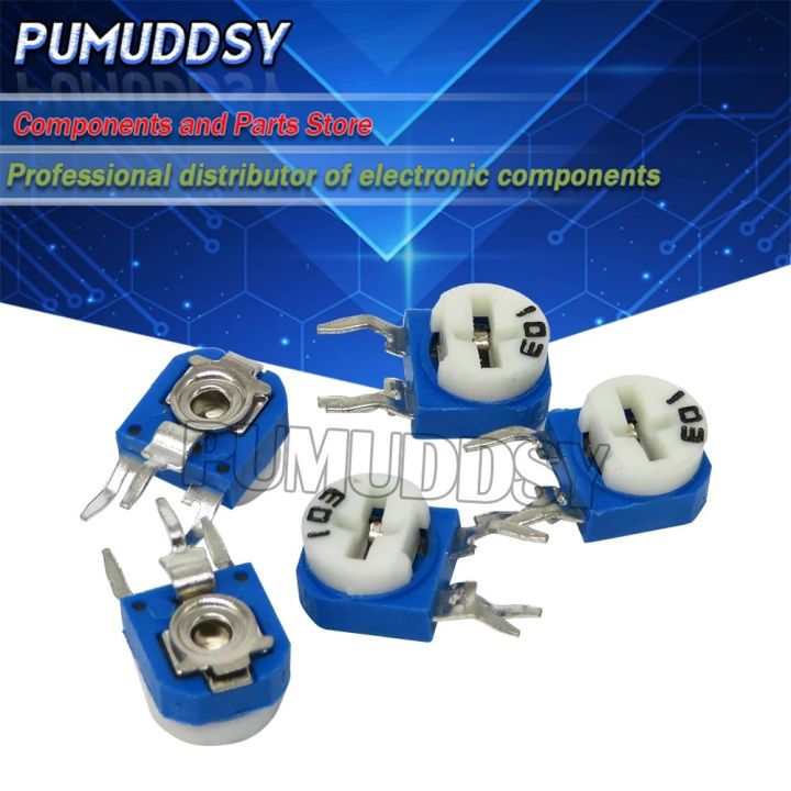 20PCS RM063 1Kohm 2Kohm 5Kohm 10Kohm 20K 50K 100ohm 200ohm 500ohm 1Mohm blue and white can be adjusted resistance potentiometer