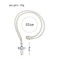 Fairy Tail Gray Fullbuster Choker Necklace Fashion Blue Anime Crystal Cross Pendant Necklace Cosplay Jewelry For Men Women Gifts. 