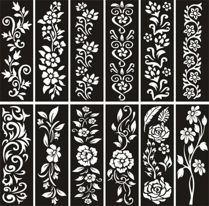 Rubab Design rubab collectionPack of 12 Henna Bail Design Stickers Stencils | Daraz.pk