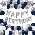 13pcs 16 Inch Long Silver Happy Birthday Foil Letters For Women and Men Adults Kids Foil Balloons Set for Party Decoration. 