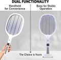 WBM Mosquito Killer Racket, 2 in 1 Rechargeable Mosquito Lamp With LED Light & Charging Stand. 