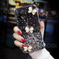 For OPPO A95 Cover Fashion 3D Diamond Butterfly Shiny Glitter Starry Space Phone Case Clear Soft TPU Silicone Shockproof Protective Back Cover. 