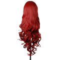 Women's Fashion Wig Curly Hair Wigs With Bangs Dark Red Curly Hair Wig. 