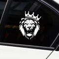 Lion Wearing A Crown of Kings Rights (White Sticker) Car Decals for Car Body Window Door Rear Windshield, Car Accessories, Stickers for Car, Car Modification, Car Decoration, Motorbike Stickers. 