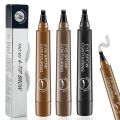 Eyebrow Pen Waterproof 4-Fork Tip Eyebrow Tattoo Pencil Long Lasting Professional Fine Sketch Liquid Eye Brow Pencil. 