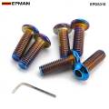 Epman 6Pcs Burnt (Neochrome) m5 Steering Wheel Bolt Screw Kit Fit steering wheel Works Bell Boss Kit EPDS314 EPDS315（countersunk）. 