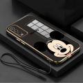 Casing For VIVO V2043 V2032 V2026 V2029 V2027 V2052 V2038 V2042 V2054 V2037 V2048 1935 1938 1901 1902 1904 1906 Stylish Mickey Mouse Rubber Phone Cover Glossy Electric Plating Case Shockproof Casing. 