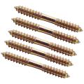 M8 x 70mm Double Ended Wood to Wood Furniture Fixing Dowel Screw 5Pcs. 