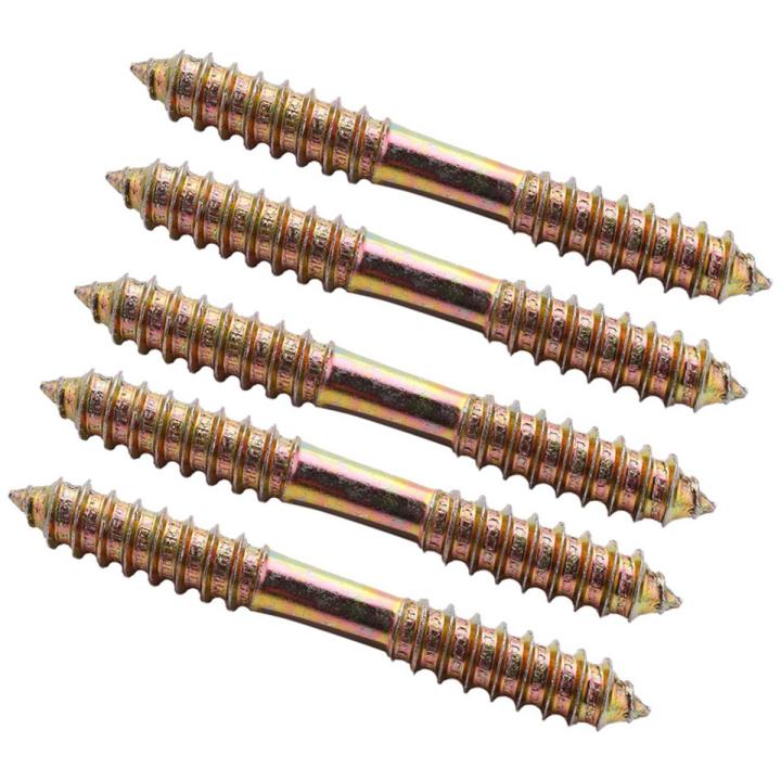 M8 x 70mm Double Ended Wood to Wood Furniture Fixing Dowel Screw 5Pcs