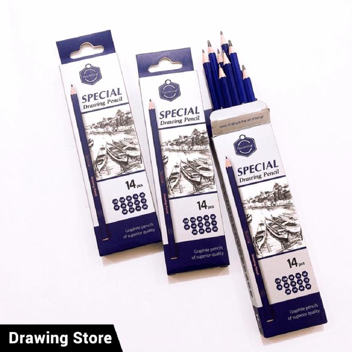 Keep Smiling Special Drawing Sketch Pencil Set For Sketching Pack Of 14