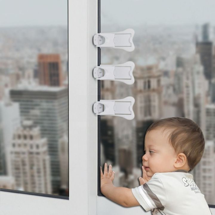 Sliding Window Protector Portable ABS Sliding Door Lock Self-adhesive Strong Fixation Sliding ...
