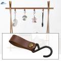 Awning Tent Hanging Hook Outdoor PU Leather Hook for Camping Travel Towels. 