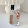 Back Cover for Oppo A76 Luxury Silver Mirror Stylish Plating Fancy Soft Casing Silicone Phone Case Shiny Bling Pouch for Girls and Boys - Silver. 
