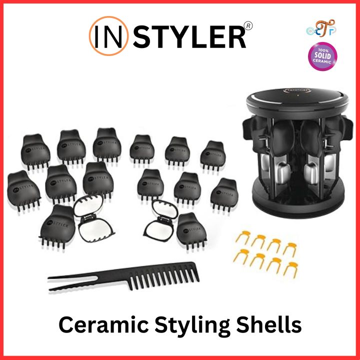 InStyler 16 Heated Ceramic Styling Shells with Rotating Base – Fast, Effortless Hair Styling & Long-Lasting Results