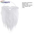 Santa Cosplay Beard Realistic Santa Claus Beard for Adults Kids Soft Fluffy Curly White Mustache Perfect for Santa Cosplay Party Costumes. 