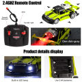Remote Control Rock Monster Car with Lights & Flame Spray Function Stunt Car - 1:20 Scale - Four Channel - Operated Battery - Green. 