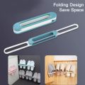 Bathroom Accessories 3 in 1 Wall Mounted Foldable Shoe Holder Slippers Rack - Plastic - 1 Pc. 