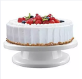 360 Revolving Large Cake Stand 28cm x 10cm - White. 